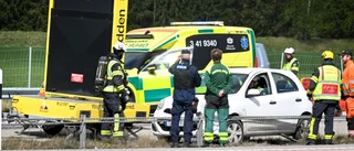 Olycka vid vägarbete på E4 – två personer skadade