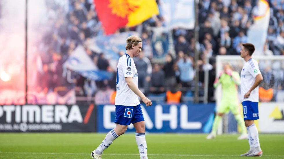 IFK Norrköpings Daniel Fritz Eid deppar efter 0-3 under fotbollsmatchen i Allsvenskan mellan IFK Norrköping och Malmö FF den 30 mars 2024 i Norrköping. "Man har ändå tur som har en mycket trogen supporterskara som stöttar i vått och torrt", skriver Kenneth Thapper.
