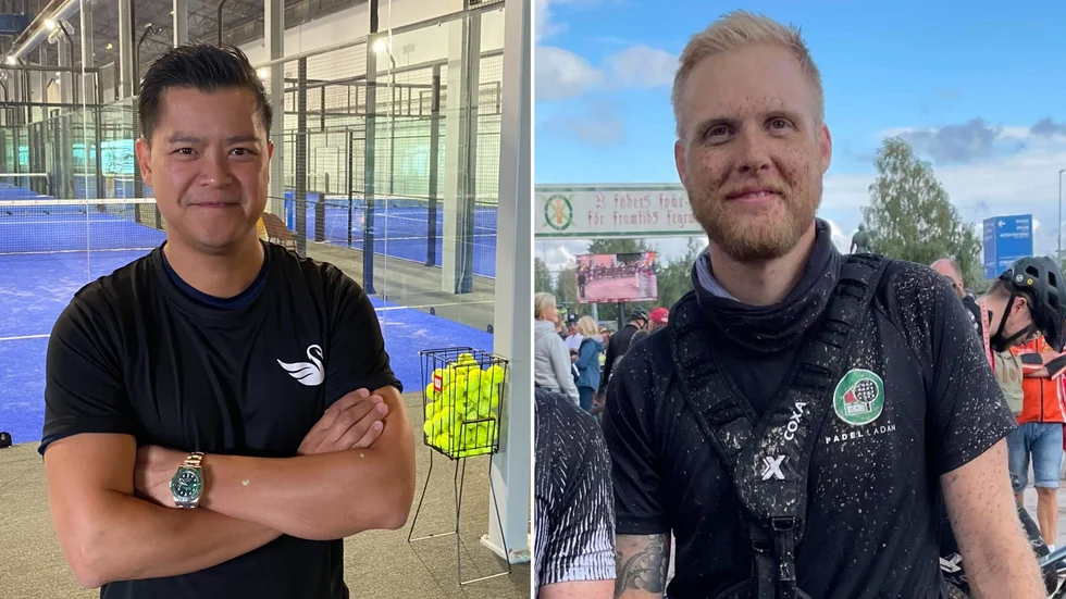 Padel i Motala. Johnny Ly på Motala padel arena i Holm och Lucas M Ljunggren på Padelladan i Sjökumla kommenterar VPC:s nyöppning i Agneshög.