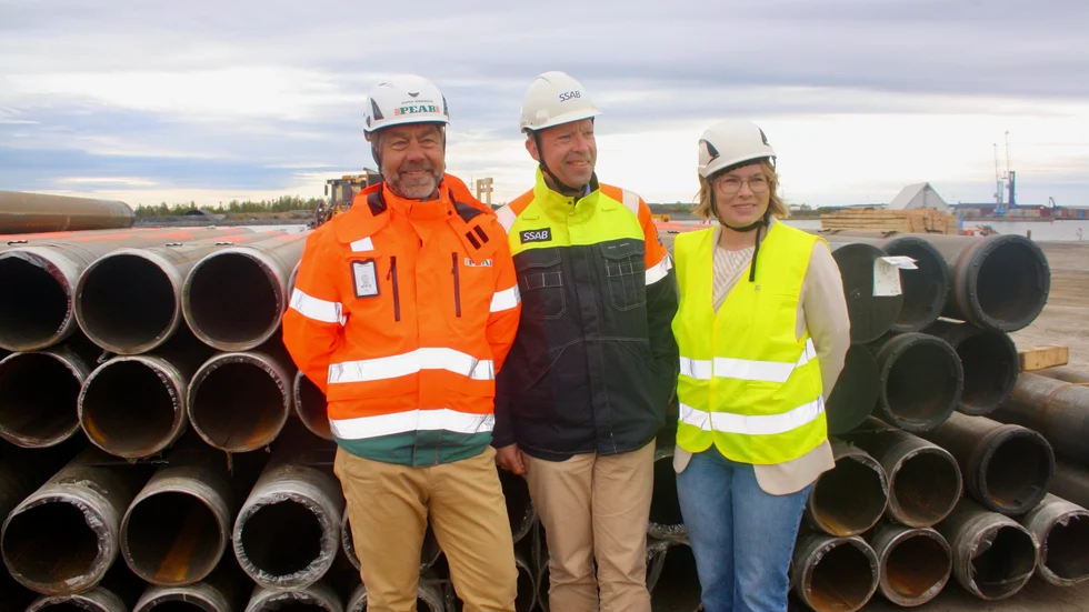Jesper Göransson, Peab, Thomas Hörnfeldt, SSAB och Evelina Fahlesson, Skellefteå kommun.
