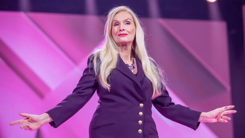 Gunilla Persson uppträdde på Melodifestivalen i Växjö under lördagen den 17 februari.
