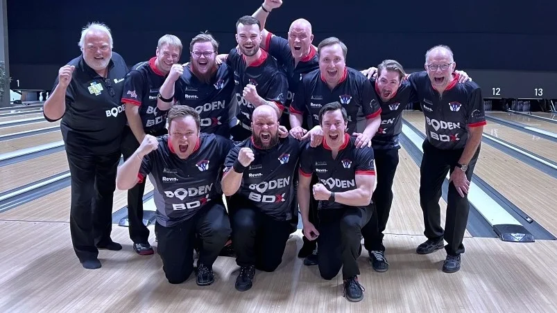 Bodens BS med Ludwig Ingerskog, Daniel Rönnbäck, Emil Holmberg, Axel Simonsson, Jens Värnberg, Andreas Lindgren, Kim Lindström, Per Sundqvist och Staffan Bergdahl är klart för spel i elitserien i bowling nästa säsong.