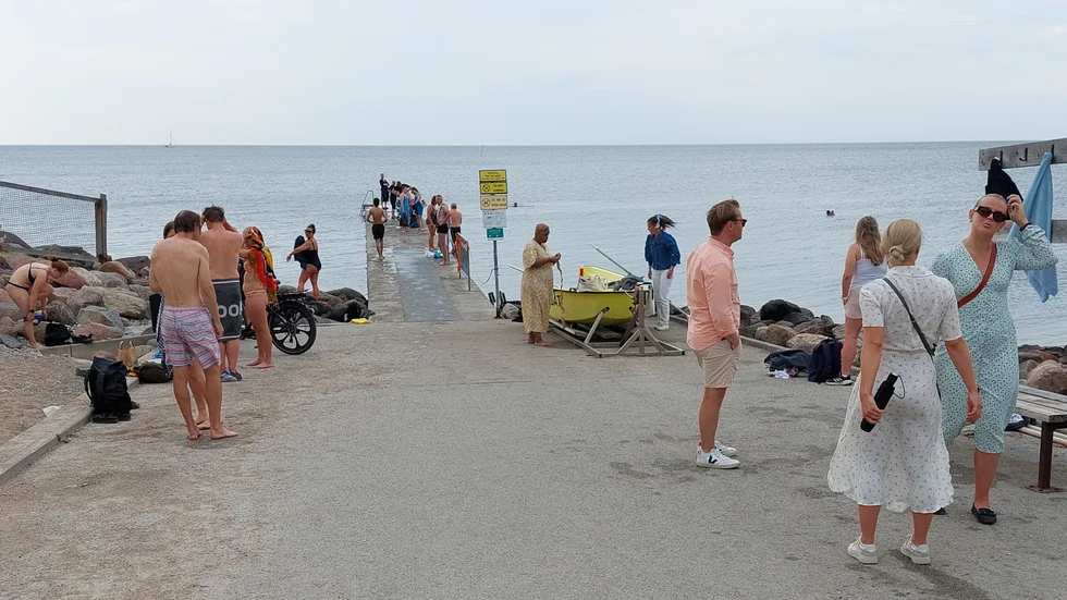 Här byter man om vid Visby Havsbad.