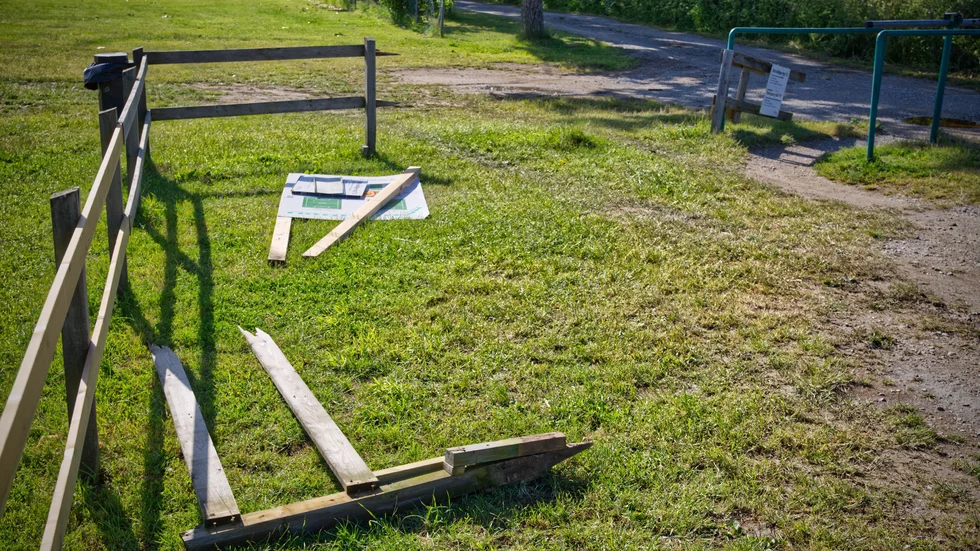 Skadegörelsen på Rävhagens IP är en av flera vandaliseringar under året. 