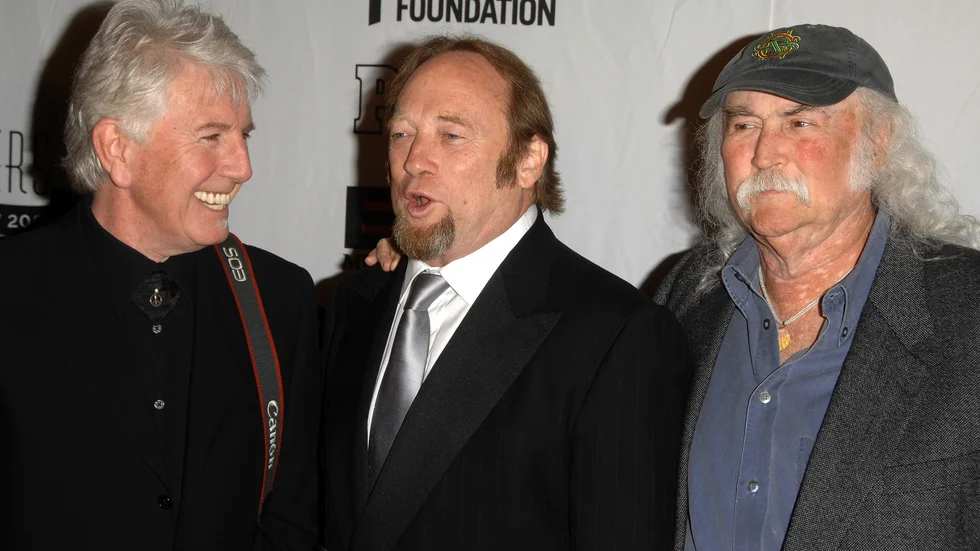 Graham Nash, Stephen Stills och David Crosby. Arkivbild.