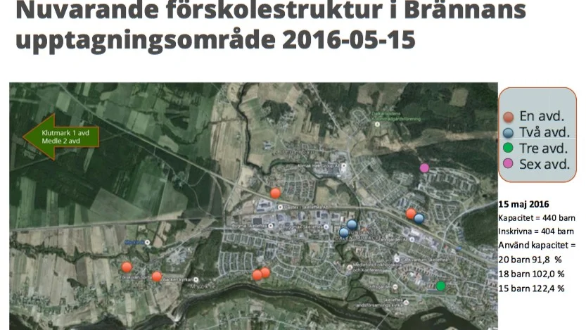Så ser det ut i dag, med många små förskolor. Foto: Skellefteå kommun.