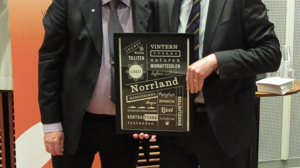 Två Volvoiter. Olov Persson, vd och koncernchef i AB Volvo och Thor Persson, kommunikationschef vid Volvos hyttfabrik i Umeå, och ordförande i Västerbottens Handelskammare.