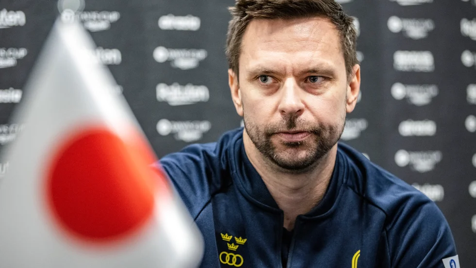 Den svenske Davis Cup-kaptenen Robin Söderling på en presskonferens inför Sveriges kommande match mot Japan i Helsingborg.
