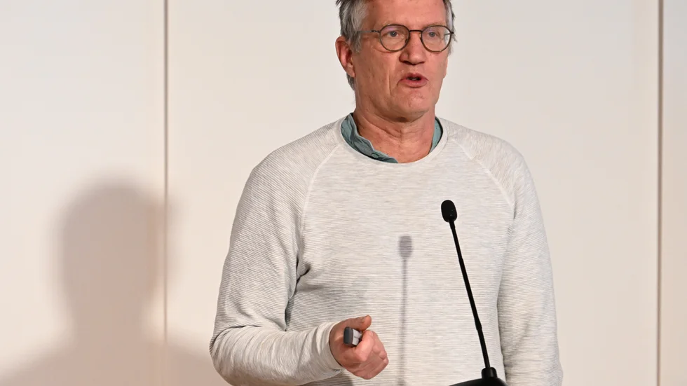 Anders Tegnell, statsepidemiolog vid Folkhälsomyndigheten under torsdagens myndighetsgemensamma pressträff om coronaläget.