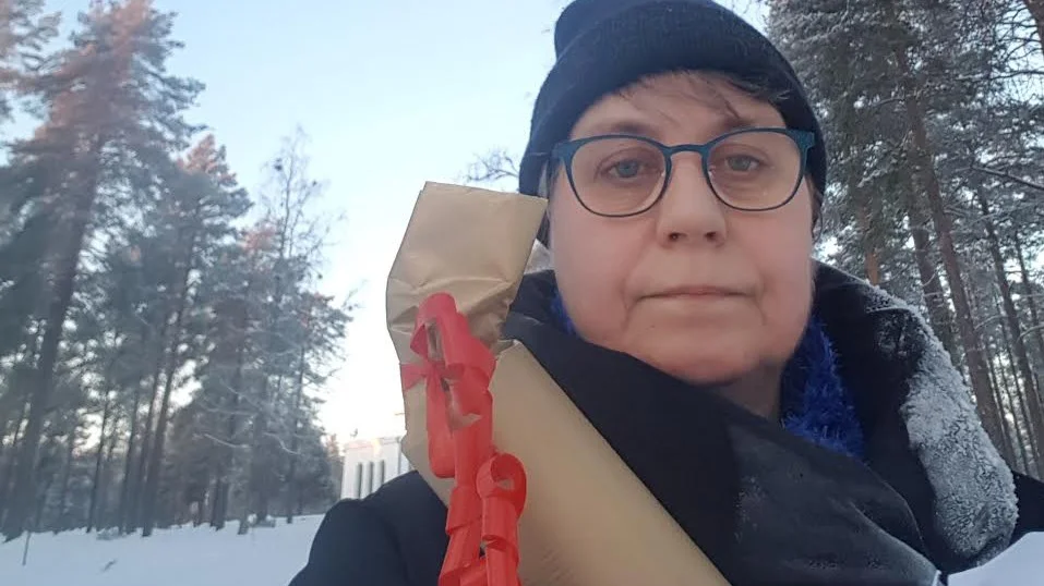 Åsa Eklund, Byske, hittade dagens julklapp. Foto: Privat. 