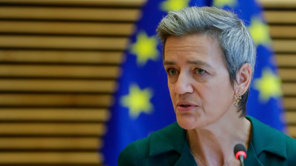 Danska Margrethe Vestager är huvudansvarig för digitala frågor inom EU-kommissionen och lade fram sina förslag om de nya nätlagarna DSA och DMA i december i fjol. Nu behandlas lagarna av EU-parlamentet och ministerrådet. Arkivbild.