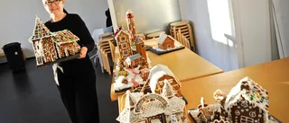 Fantasifulla pepparkakshus står redo att visas upp