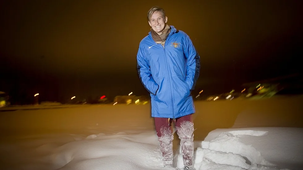 Carys Hawkins gjorde Sunnanås enda mål i träningsmatchen mot Barcelona. Arkivbild: Lars Eriksson.
