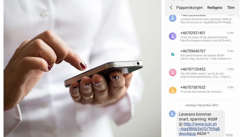Många Enköpingsbor har fått bluff-sms om paketleveranser. Klicka inte på länken, radera bara meddelandet uppmanar polisen.