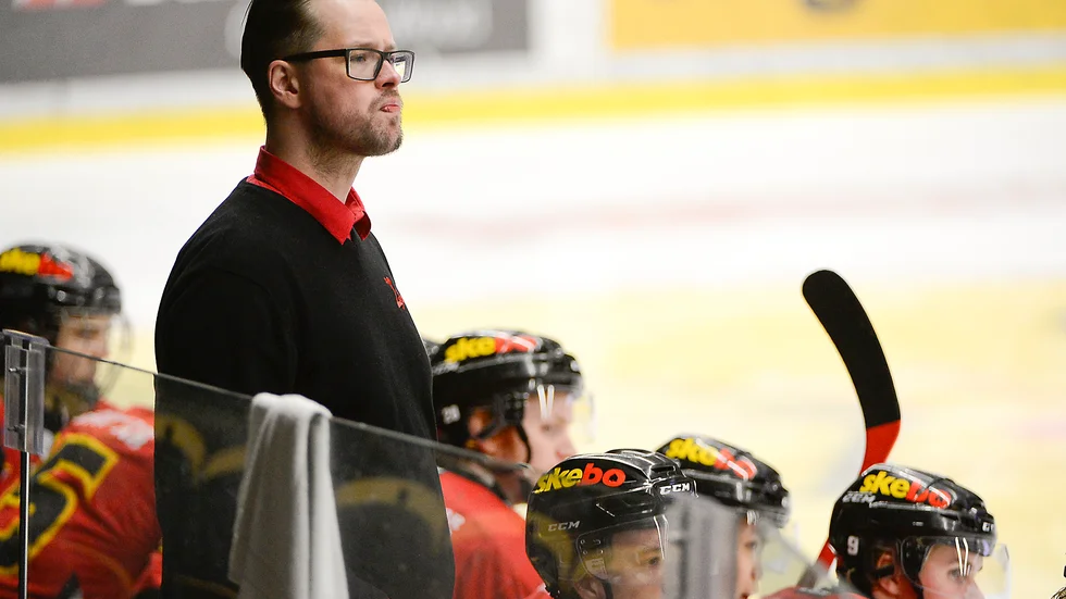 Tobias Carlsson fick se sitt Lejon förlora dubbelt på hemmaplan i hockeyettan i helgen. Foto: Leif Andersson