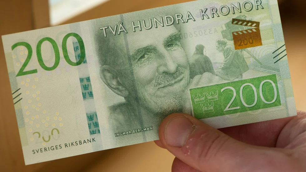 Så ser den ut. Regissören Ingmar Bergman pryder sedeln. Foto: Fredrik Sandberg/TT.