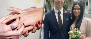 De var bland de första att säga "ja" i nya Stadshuset: "Vi har varit kära sedan vi var sju-åtta år"