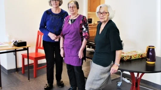 Vera Henriksson, Karin Hansson och Inga Andersson. 