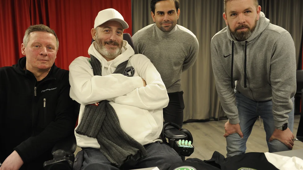 FBC Nyköping sportgrupp, från vänster: Mikael Åhlund, Alex Attard, Rabi Kahlaji och nya medlemmen Onyx tidigare sportchef Tobias Palm.