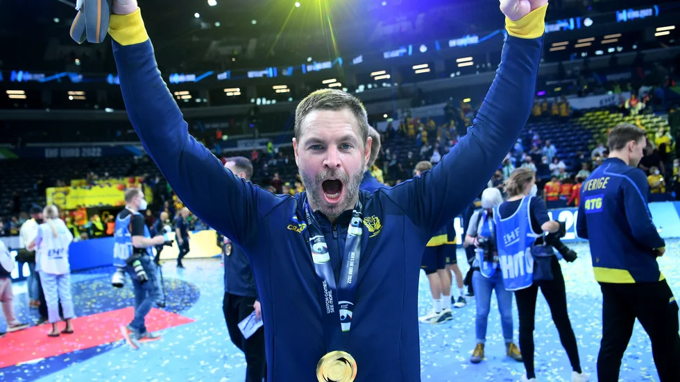 Andreas Palicka efter EM-guldet. Arkivbild.