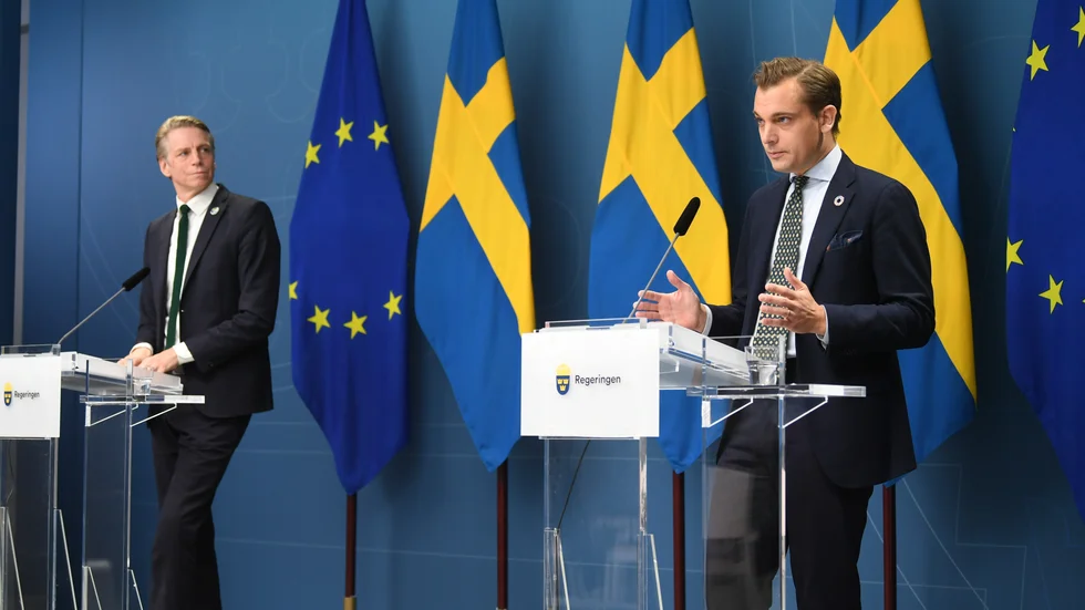 Per Bolund, miljö- och klimatminister, och Per Olsson Fridh, minister för internationellt utvecklingssamarbete.
