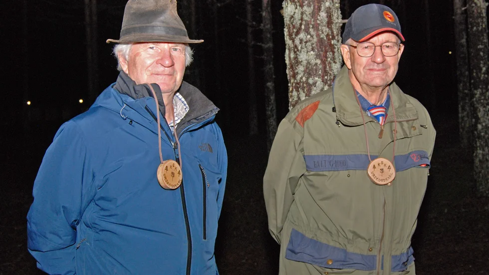 Urskogskarlarna Rolf Emlén, Boden och Lars-Eric Gunnarsson, Älvsbyn.