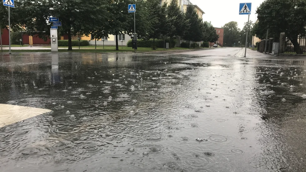 Det blir ingen rolig dag utan regnet ska vräka ner fram till 18. Det är bara att ta fram paraplyet.