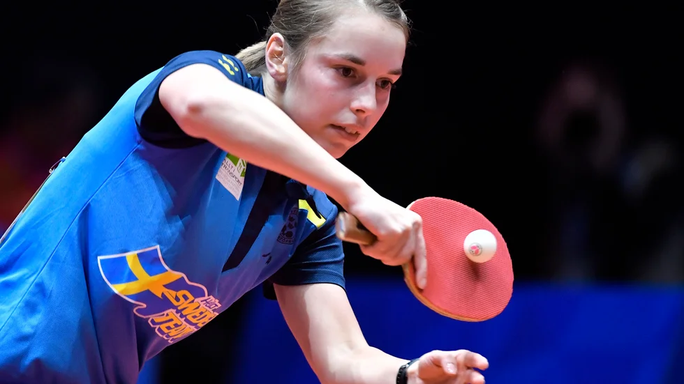 Linda Bergström gjorde en av sina bästa matcher i karriären när hon tog sig vidare till åttondelsfinal i bordtennis-EM. Arkivbild.