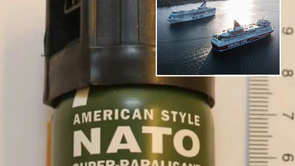 Enligt ordningsvakten var det rederiet som tillhandahöll den förbjudna försvarsprejen.