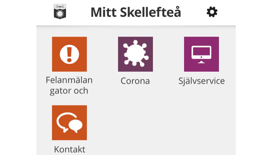 Kommunens app för mobiler ser ut så här.