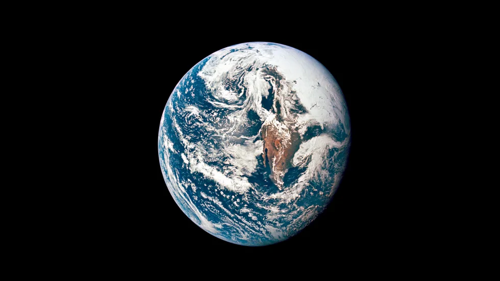En klassisk bild av jorden tagen från Apollo 10 år 1969.