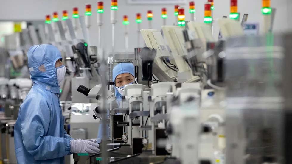 Halvledartillverkning vid en fabrik i Peking. Arkivbild.