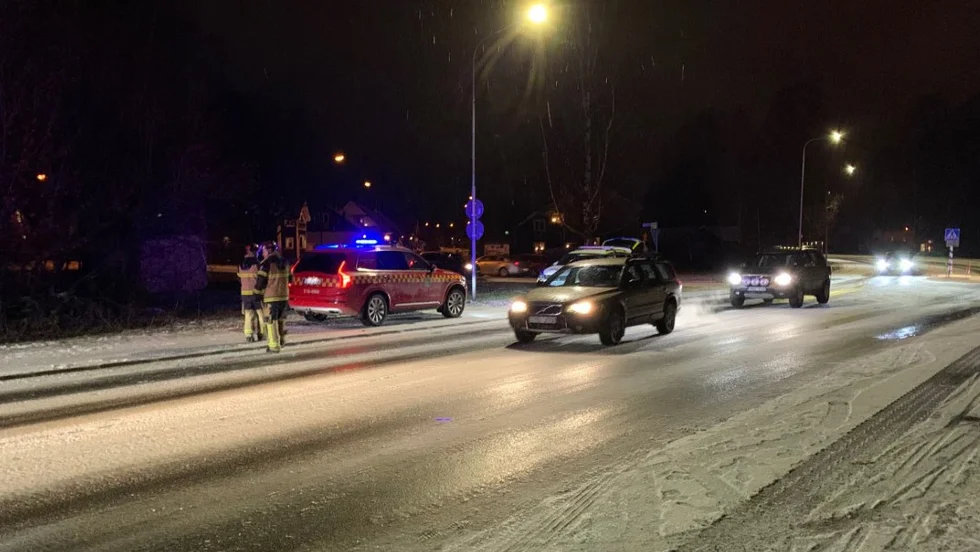 Olyckan på Sunnanå där tre bilar var inblandade.