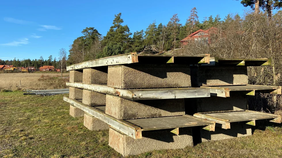Hälften av båtbryggorna i Lappetorp togs bort. Bilden är tagen  i mitten av november i år.