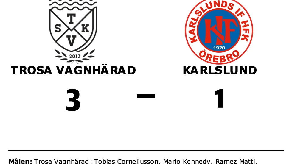 Trosa Vagnhärad vann mot Karlslund