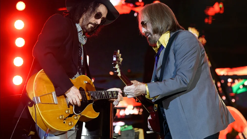 Mike Campbell och Tom Petty i rockbandet Tom Petty and the Heartbreakers. Arkivbild.
