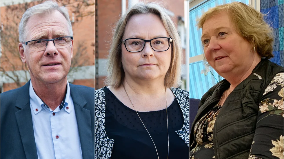Maths Andersson (L), ordförande i socialnämnden, Pernilla Thunander, socialdirektör och Marianne Walter (S), andre vice ordförande.