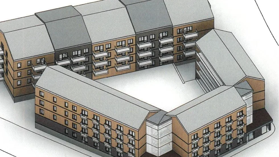 Så här kommer hyreshusen i kvarteret Skidan på Kronandalen att se ut. Husen som Magnolia ska bygga kommer att rymma cirka 116 lägenheter.