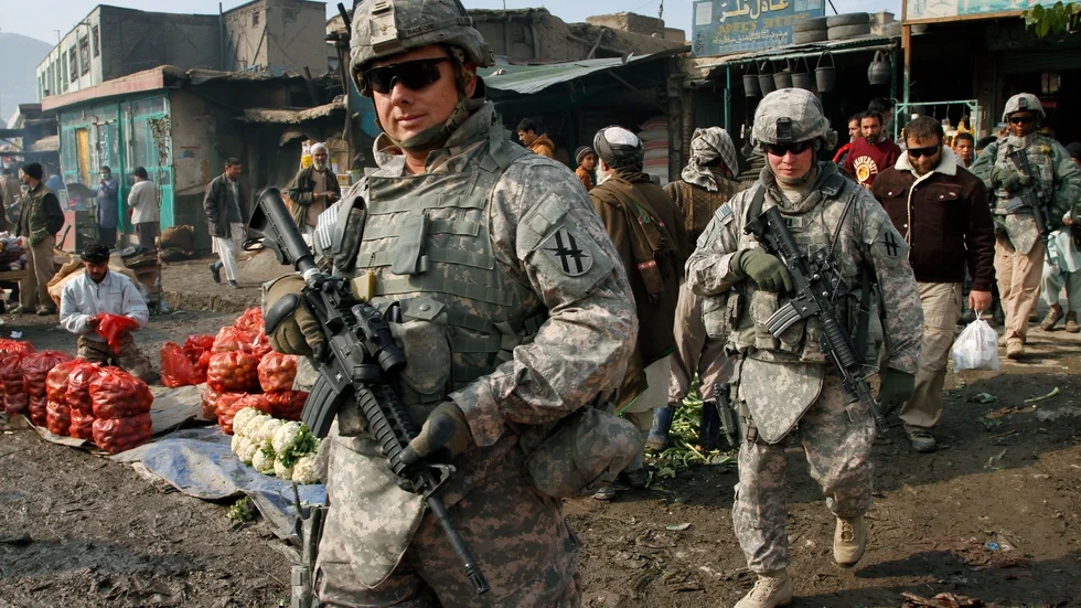 Amerikanska soldater i Kabul. Arkivbild.