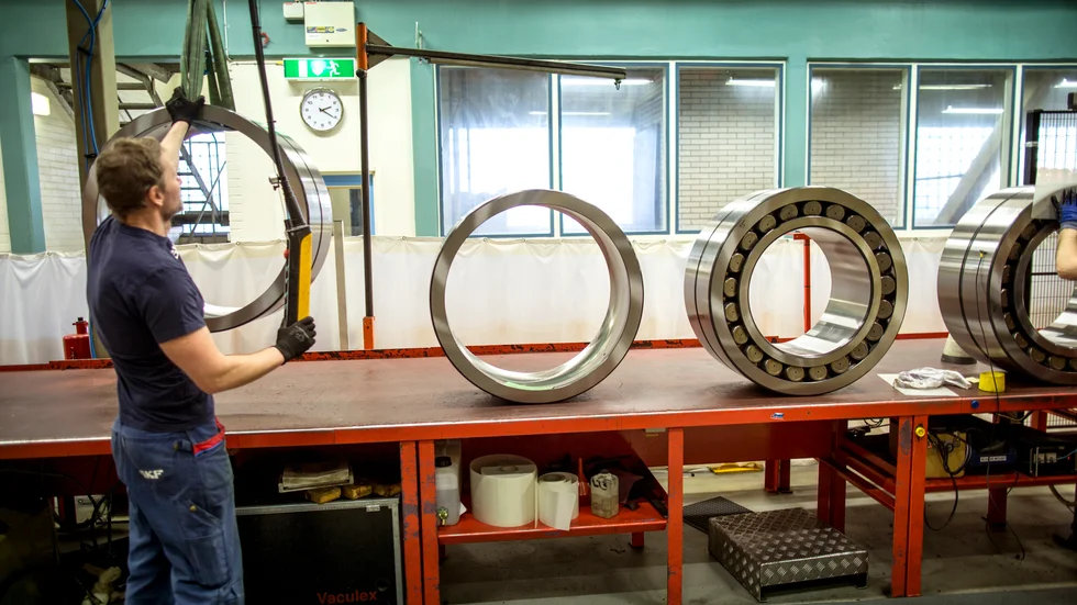 Tillverkning av lager vid SKF:s fabrik i Göteborg. Arkivbild.