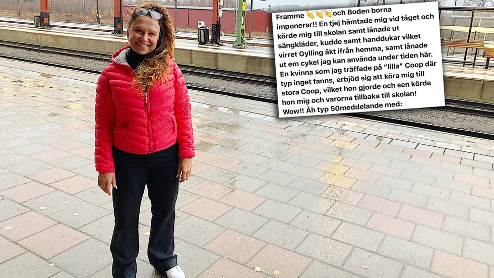 Louise Gylling åkte till Boden från Linköping för att gå sex veckor på Väktarskolan. Men hon åkte hemifrån utan sina sängkläder. "Jag skrev ett facebookinlägg och fick massor av svar. Tack alla snälla bodensare."