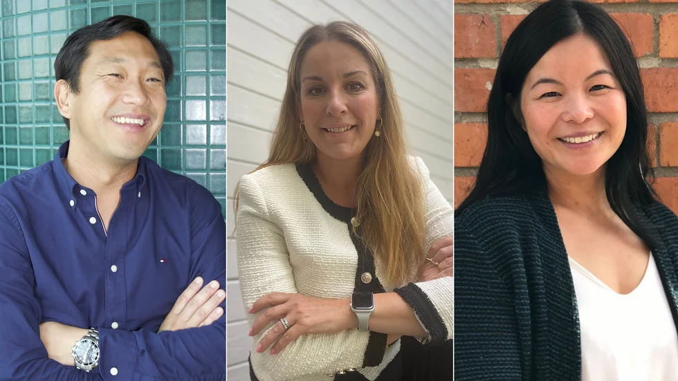 Tre tunga krafter inom teknikföretaget Reedz. Från vänster ses John Strandberg (grundare), Helena Sjögren (arbetar med att hitta kommersiella samarbeten och investerare) och Lena Truong Lorentzon (arbetar med content).