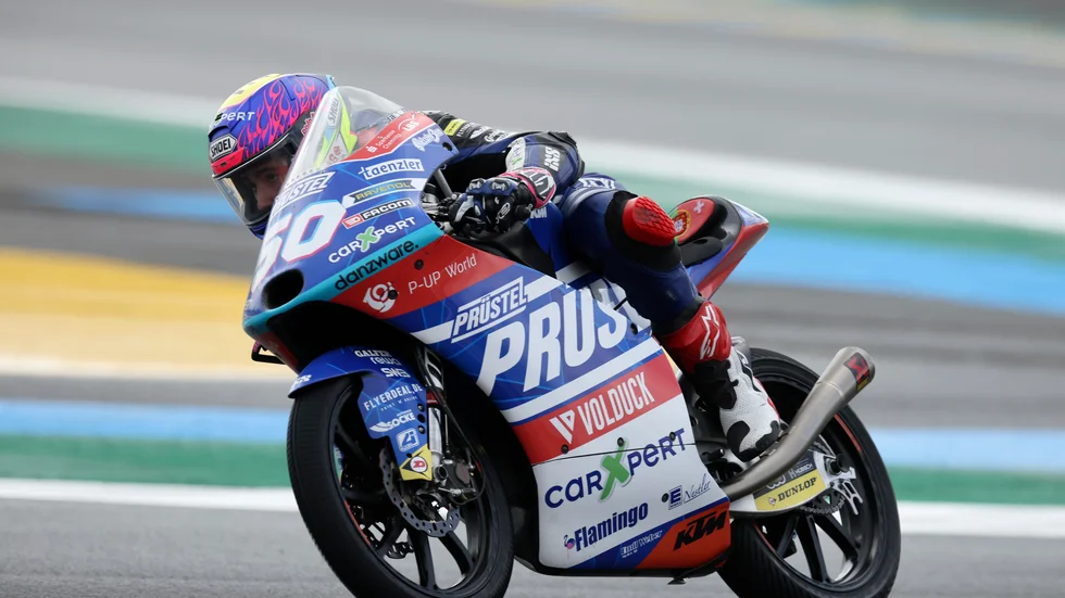 Moto3-motorcyklisten Jason Dupasquier, Schweiz, är död. Arkivbild.
