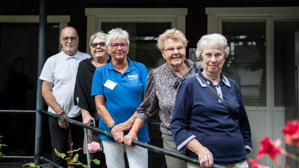 Rolf Johansson, Britt Löfgren Johansson, Gunilla Andersson, medlemsansvarig, Inga-Britt Oscarsson och Monica Söderström är alla glada över att PRO kan sätta igång med sin verksamhet igen efter ett långt uppehåll.