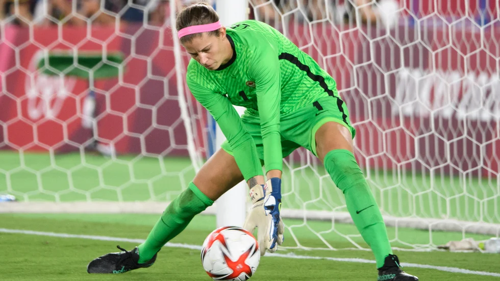 Stephanie Labbé under OS-finalen mot Sverige. Arkivbild.