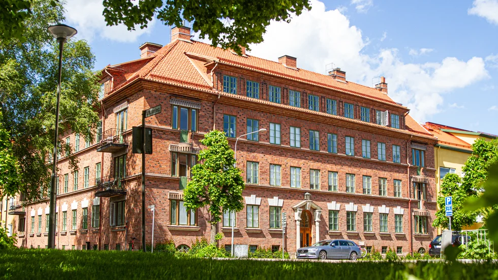 S:t Erikshuset, som utsetts till byggnadsminne, ligger i korsningen Geijersgatan och Viktoriagatan i Uppsala.