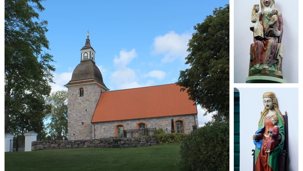 Vi behöver inte låna in utsocknes föremål till en utställning om madonnor, menar skribenten, då det finns gott om likande kyrkokonst i vår närhet. Exempelvis i Törnsfalls kyrka som både har en Anna själv tredje och en madonnafigur.