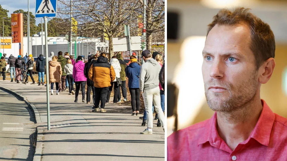 Trots att Region Uppsala skalat upp covidtestningen räcker tiderna inte till. På måndagen ringlade långa köer till drop-in-tiderna i bland annat Stenhagen. "Vi kommer att landa på 13 000 – 14 000 prover den här veckan, vilket är väldigt högt", säger Fredrik Settergren, chef för provtagningsenheten i Region Uppsala.
