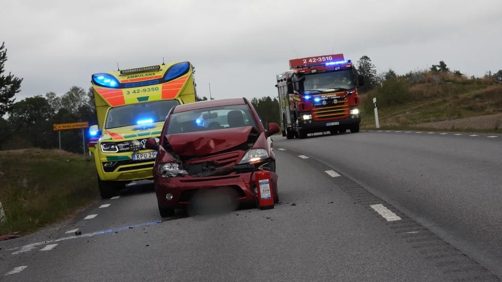 SOS larmades på söndagseftermiddagen om en trafikolycka.