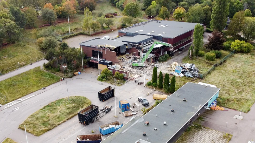 Under onsdagseftermiddagen hade rivningen kommit så här långt.